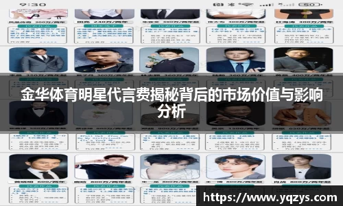 金华体育明星代言费揭秘背后的市场价值与影响分析